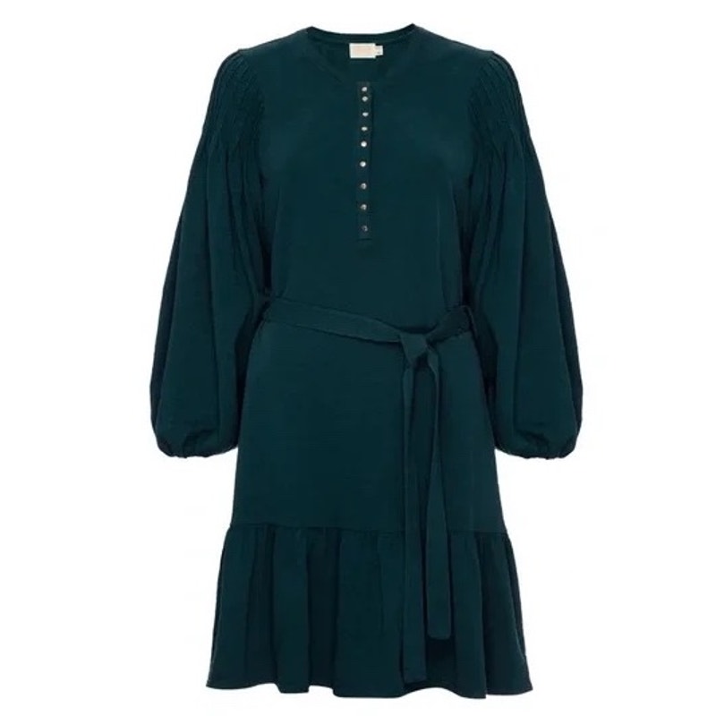 Nation Ltd Talli Long Sleeve Belted Flounce Ruffle Hem Mini Dress Size Medium